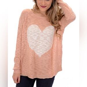 Debut Heart Sweater. Light pink. Size S/M.